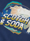 Jongens Front artwork regularfit sweatshirt van Scotch & Soda in de kleur TWILIGHT BLUE in maat 176.