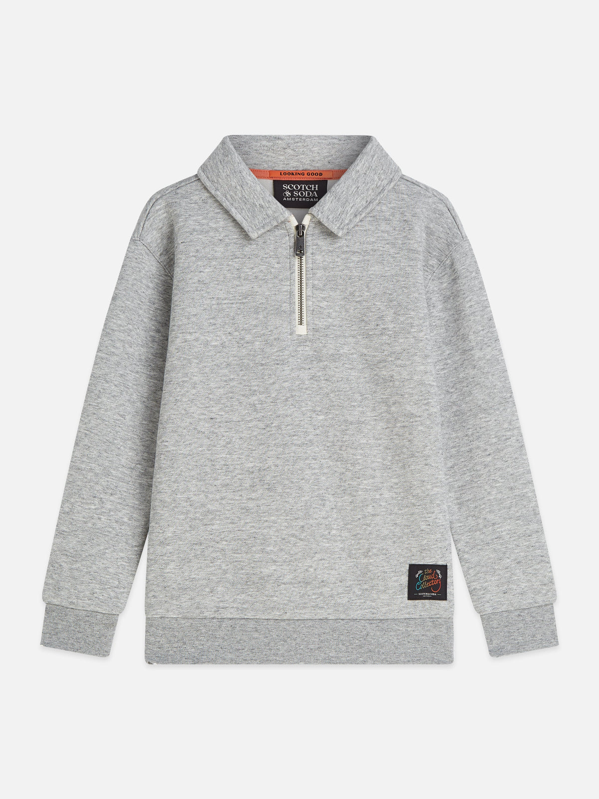 Scotch & Soda Melange relaxedfit half zip sweatshirt