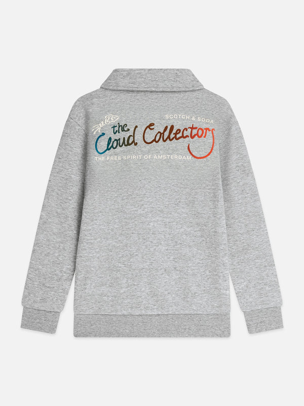 Scotch & Soda Melange relaxedfit half zip sweatshirt