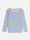 Jongens Yarndyed striped artwork relaxedfit longsleeved Tshirt van Scotch & Soda in de kleur STRONG BLUE STRIPE in maat 176.