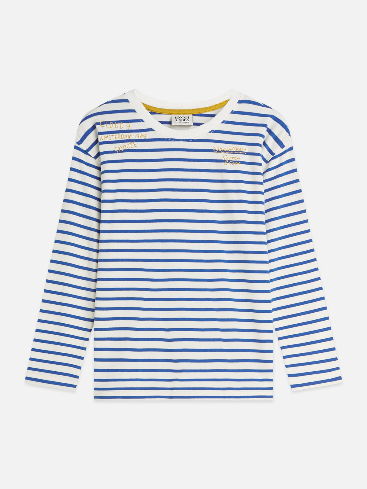 Scotch & Soda Yarndyed striped artwork relaxedfit longsleeved Tshirt