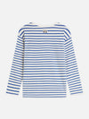 Jongens Yarndyed striped artwork relaxedfit longsleeved Tshirt van Scotch & Soda in de kleur STRONG BLUE STRIPE in maat 176.