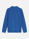 Jongens Long sleeve garment dyed polo van Scotch & Soda in de kleur STRONG BLUE in maat 176.