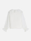 Meisjes Ruched gold button longsleeve shirt van Scotch & Soda in de kleur EGGNOG in maat 176.