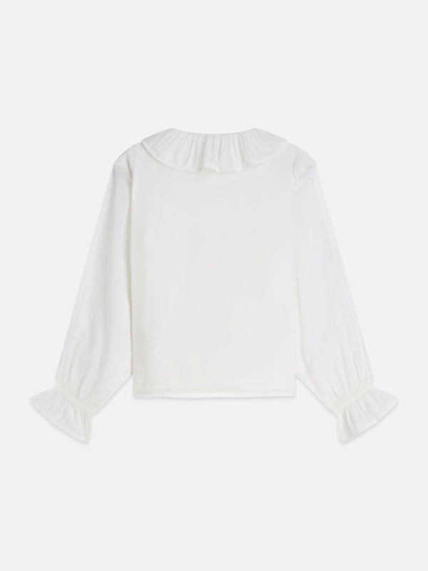 Scotch & Soda Ruched gold button longsleeve shirt