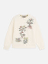 Meisjes Placed embroidery relaxedfit sweatshirt van Scotch & Soda in de kleur EGGNOG in maat 176.