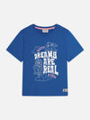 Meisjes Front artwork relaxedfit Tshirt van Scotch & Soda in de kleur STRONG BLUE in maat 176.