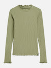 Meisjes Ribbed slimfit longsleeved Tshirt van Scotch & Soda in de kleur OIL GREEN in maat 176.