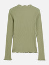 Meisjes Ribbed slimfit longsleeved Tshirt van Scotch & Soda in de kleur OIL GREEN in maat 176.
