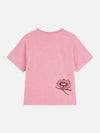 Meisjes Embroidered loosefit snowwashed Tshirt van Scotch & Soda in de kleur WILD ROSE in maat 176.