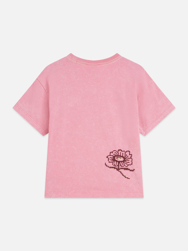Scotch & Soda Embroidered loosefit snowwashed Tshirt