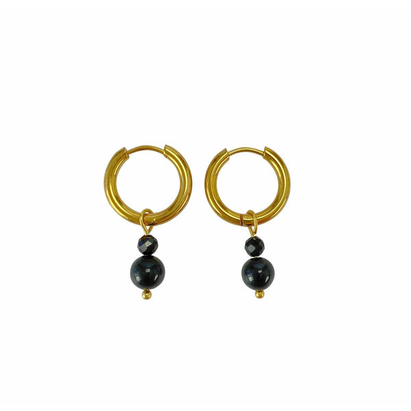 Oorringen Zwarte Toermalijn - Goud