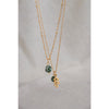 Green Spot Jaspis & Blaadje Ketting - Goud