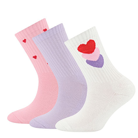 Ewers Tennissokken 3-pack roze Hearts