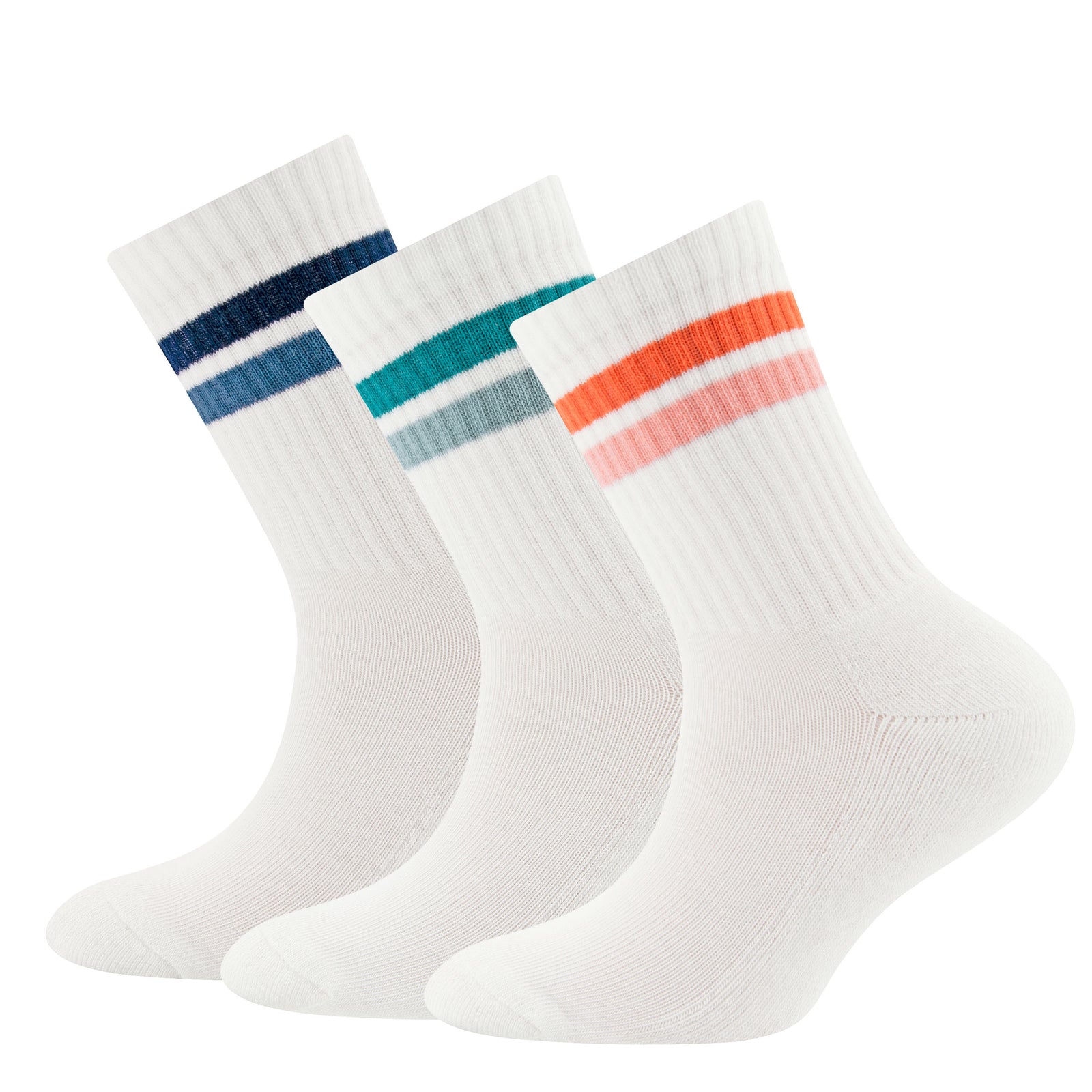 Ewers Tennissokken 3-pack wit Stripe