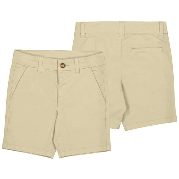 Jongens Basic twill chino shorts      van Mayoral in de kleur Cashew     in maat 128.