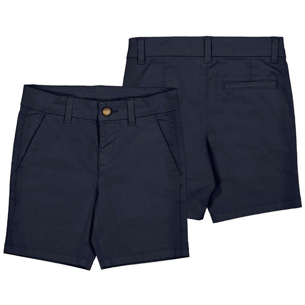 Jongens Basic twill chino shorts      van Mayoral in de kleur Navy       in maat 128.