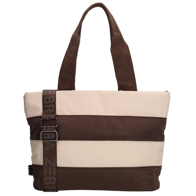 Zebra Elske Shopper streep beige/bruin