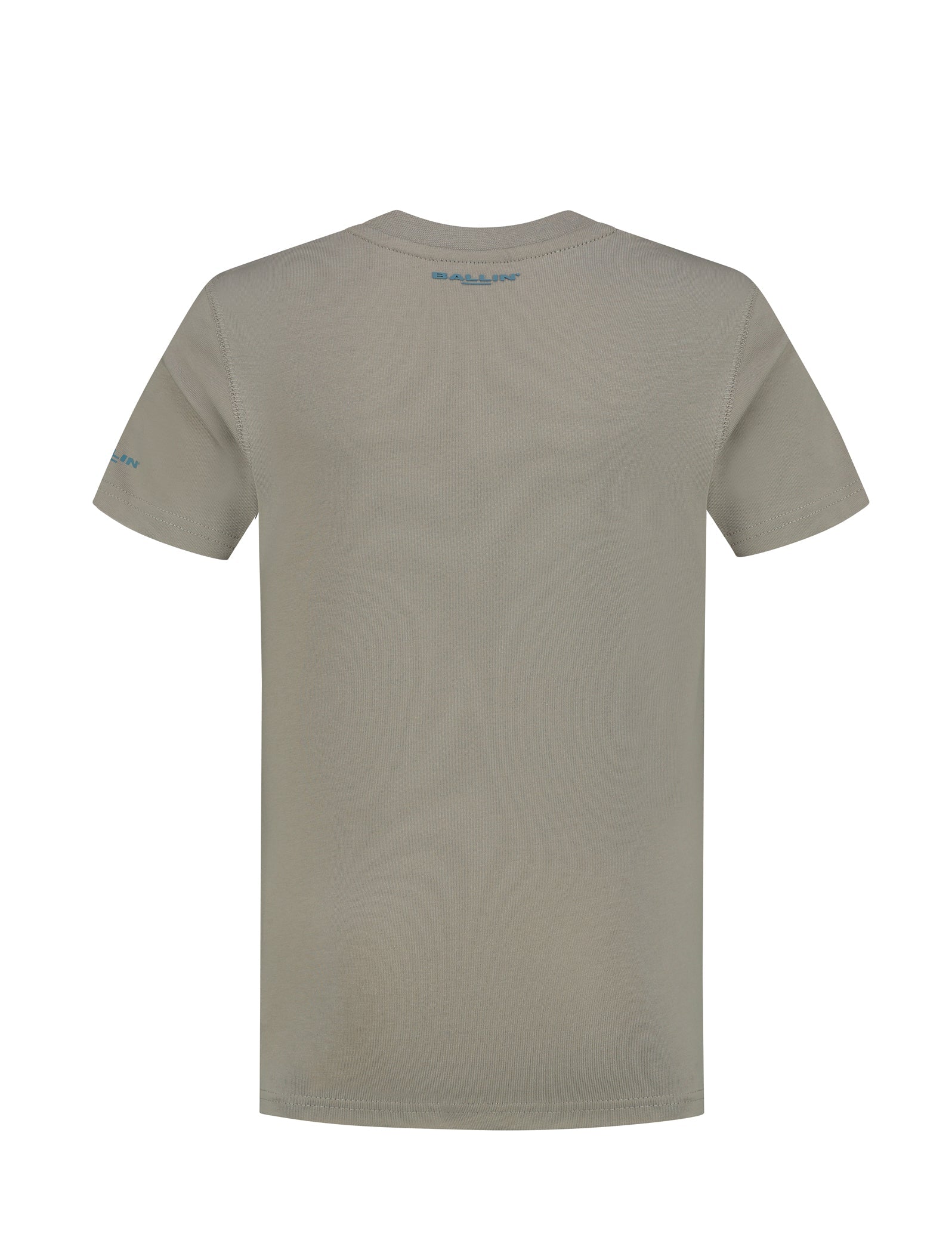 Unisexs T-shirt with chest print van Ballin Amsterdam in de kleur Taupe in maat 176.