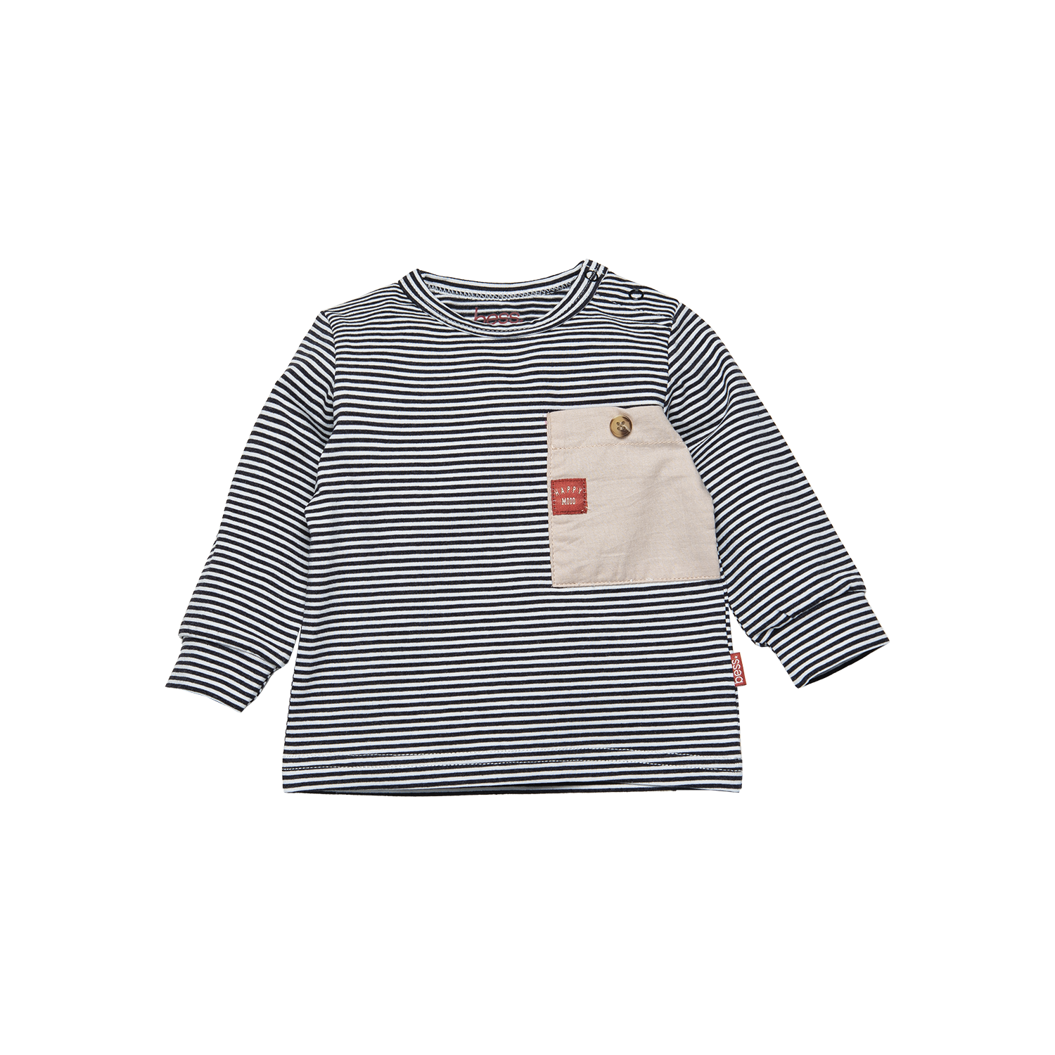 Jongens Shirt Pinstripe van B.E.S.S. in de kleur Anthracite in maat 68.