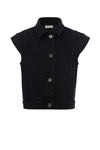 Meisjes Black Denim Gilet van LOOXS 10sixteen in de kleur black in maat 176.