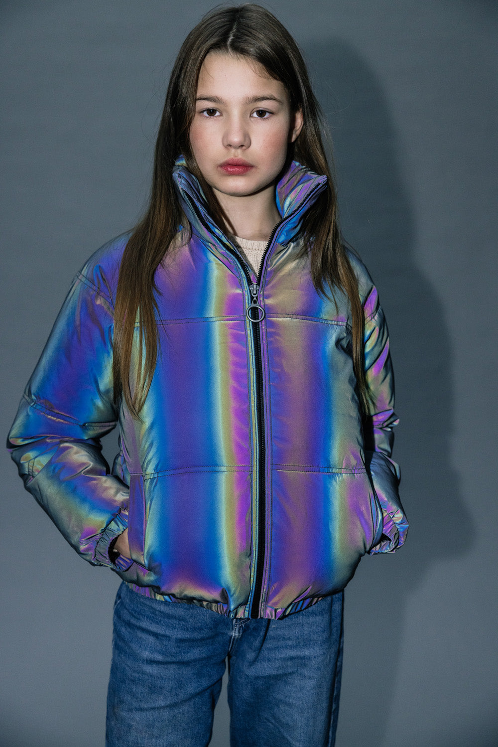 Meisjes Reflective Outerwear Jacket van LOOXS 10sixteen in de kleur refective in maat 176.