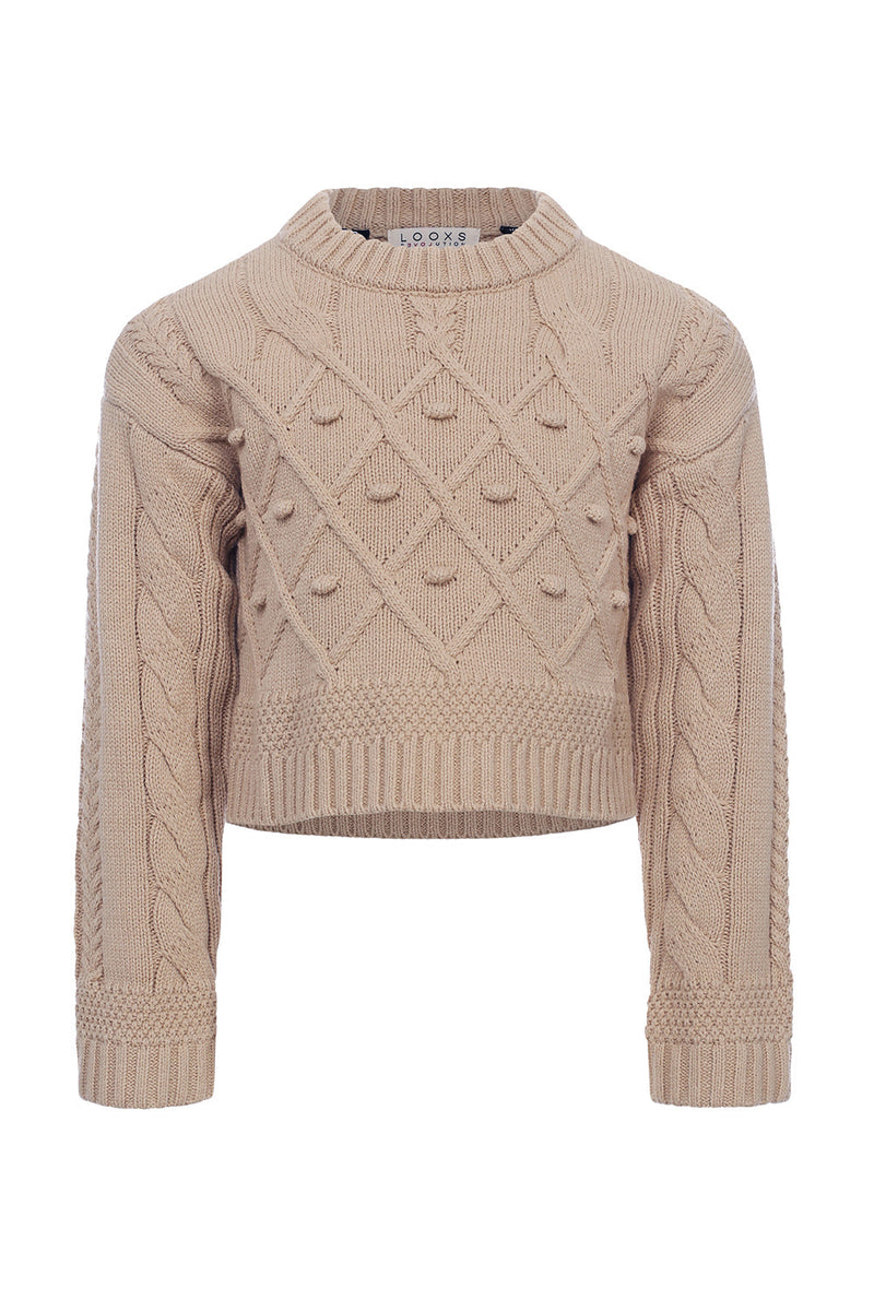 Meisjes Pullover van LOOXS 10sixteen in de kleur Beige in maat 176.