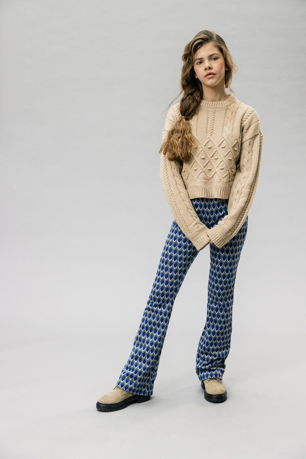 Meisjes Pullover van LOOXS 10sixteen in de kleur Beige in maat 176.