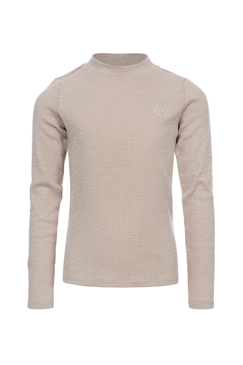 Meisjes Rib Top van LOOXS 10sixteen in de kleur Beige in maat 176.