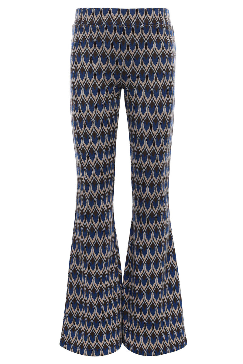 Meisjes Interlock Pattern Flare Pants van LOOXS 10sixteen in de kleur peacock blues in maat 176.
