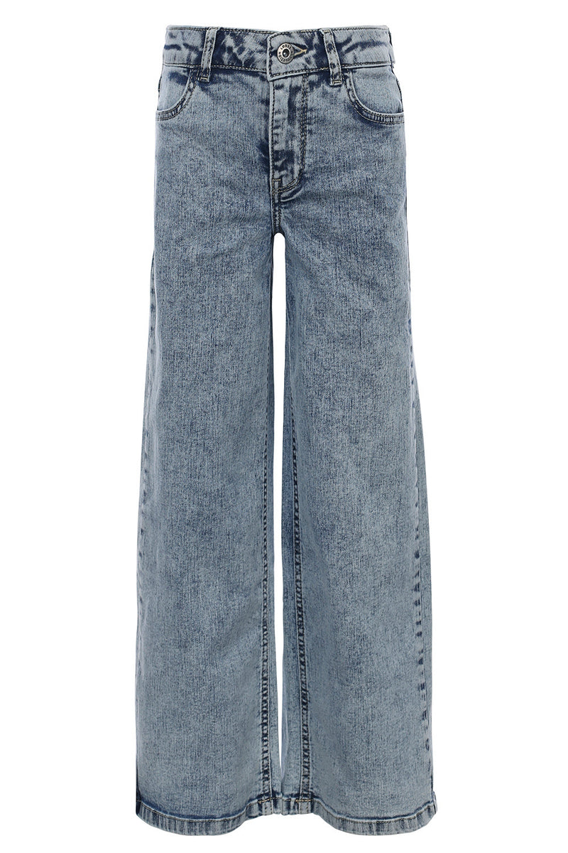 Meisjes Bleach Denim Wide Leg van LOOXS 10sixteen in de kleur bleach denim in maat 176.