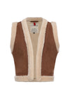 Meisjes Lammy Gilet van LOOXS Little in de kleur CAMEL BROWN in maat 116-122.