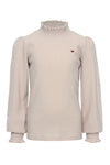 Meisjes Crinkle Collar Top van LOOXS Little in de kleur off white in maat 128.