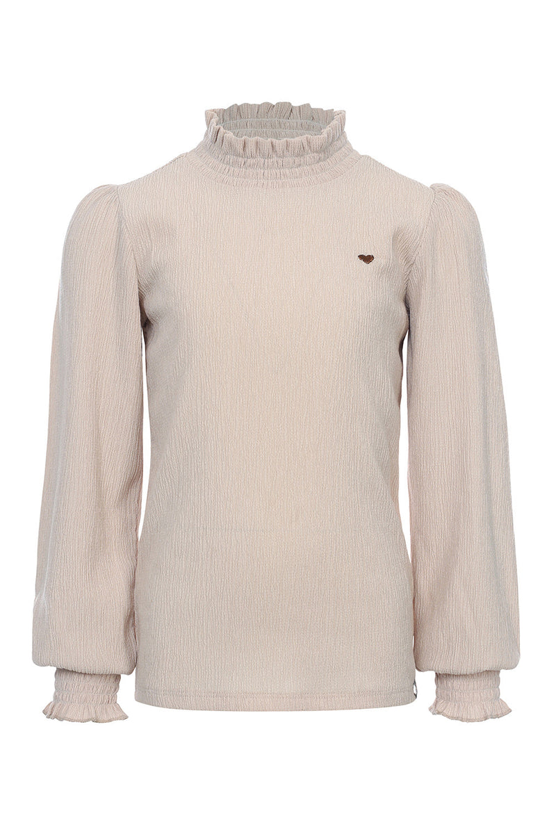 Meisjes Crinkle Collar Top van LOOXS Little in de kleur off white in maat 128.