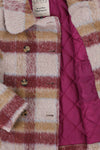 Meisjes Sand Check Coat van LOOXS Little in de kleur soft sand in maat 128.