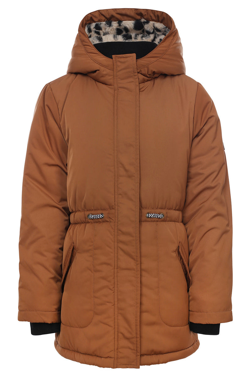 Meisjes Parka van LOOXS Little in de kleur Honey in maat 128.
