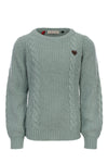 Meisjes Knitted Pullover van LOOXS Little in de kleur AQUA GREEN in maat 128.