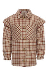 Meisjes Check Outdoor Blouse van LOOXS Little in de kleur Brown check in maat 128.