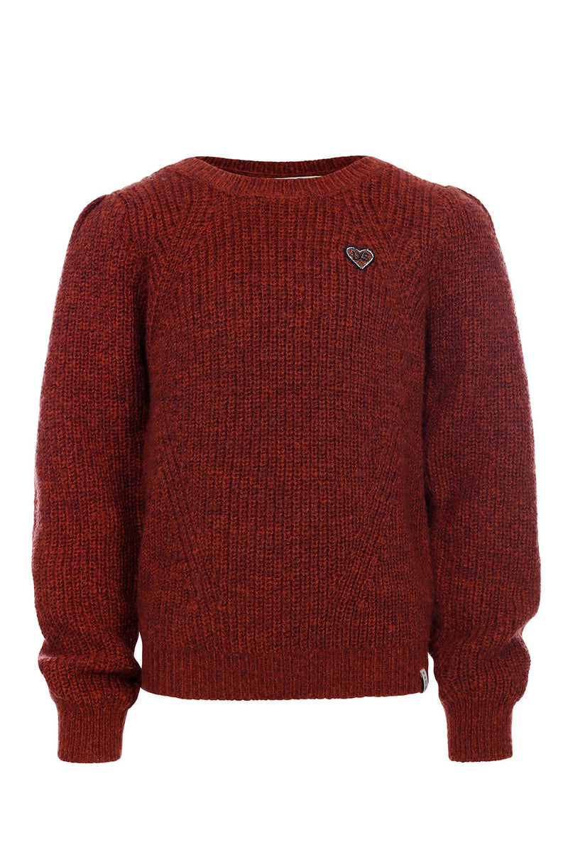 Meisjes Knitted Pullover van LOOXS Little in de kleur TERRA in maat 128.