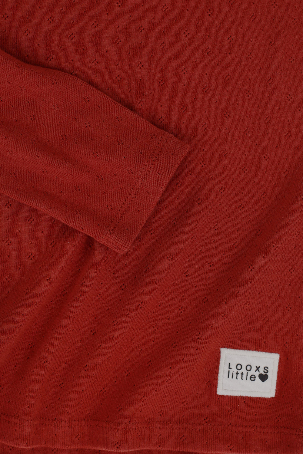 Meisjes Pointel T-Shirt L/S van LOOXS Little in de kleur TERRA in maat 128.