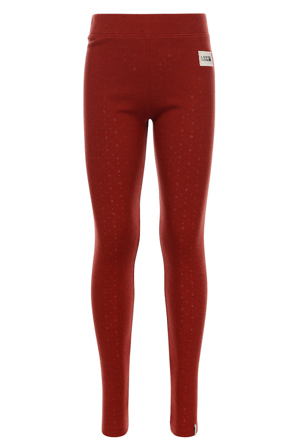 Meisjes Pointel Legging van LOOXS Little in de kleur TERRA in maat 128.