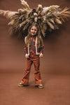 Meisjes Twill Denim Flare Pants van LOOXS Little in de kleur TERRA in maat 128.