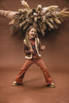 Meisjes Twill Denim Flare Pants van LOOXS Little in de kleur TERRA in maat 128.