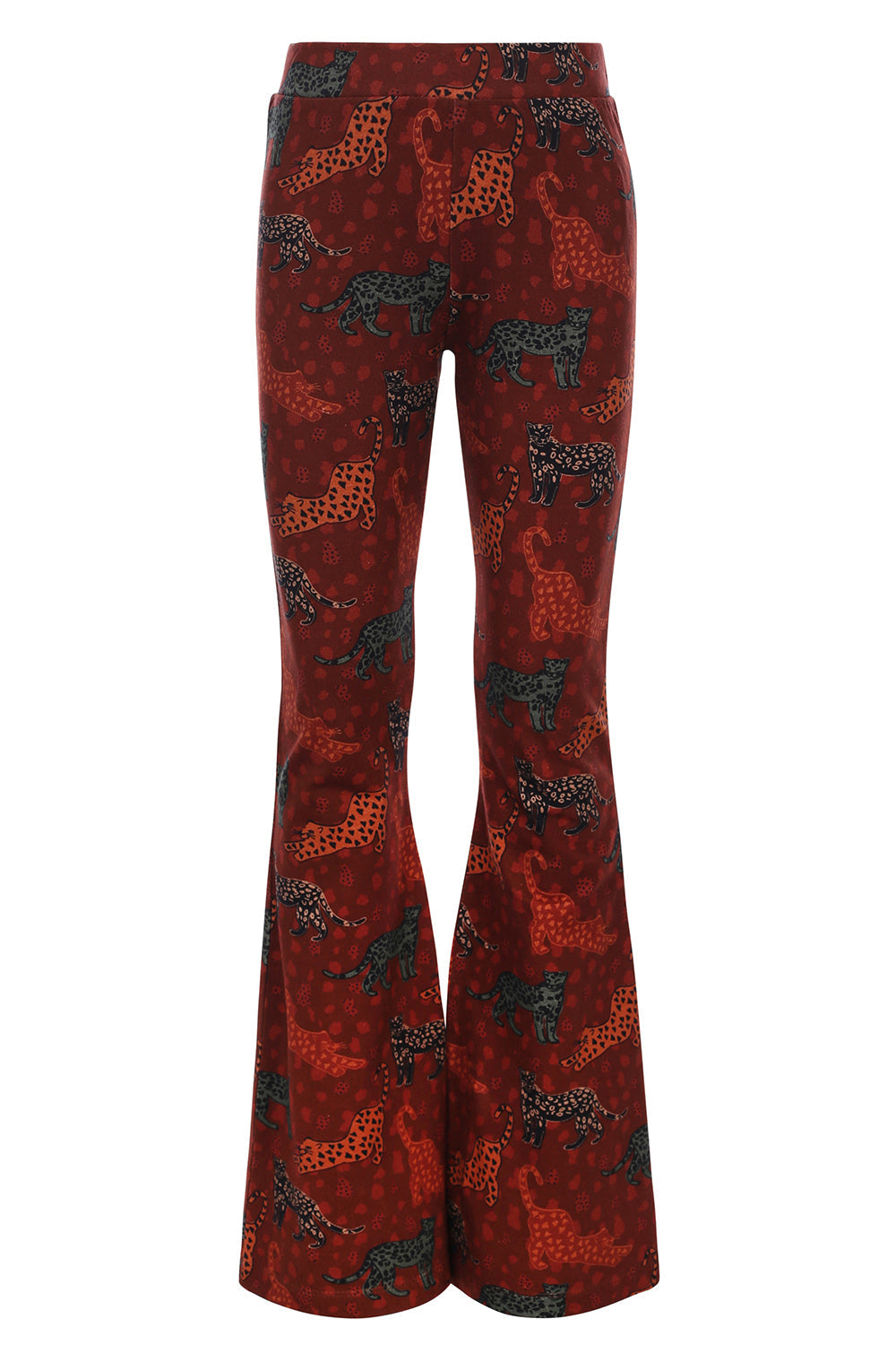 Meisjes Jungle Printed Flare Pants van LOOXS Little in de kleur Jungle Cats AO in maat 128.