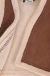 Meisjes Lammy Gilet van LOOXS Little & Me in de kleur CAMEL BROWN in maat M-L.