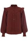 Meisjes Mousseline Blouse van LOOXS Little & Me in de kleur Red Wine in maat L.