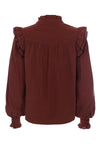 Meisjes Mousseline Blouse van LOOXS Little & Me in de kleur Red Wine in maat L.