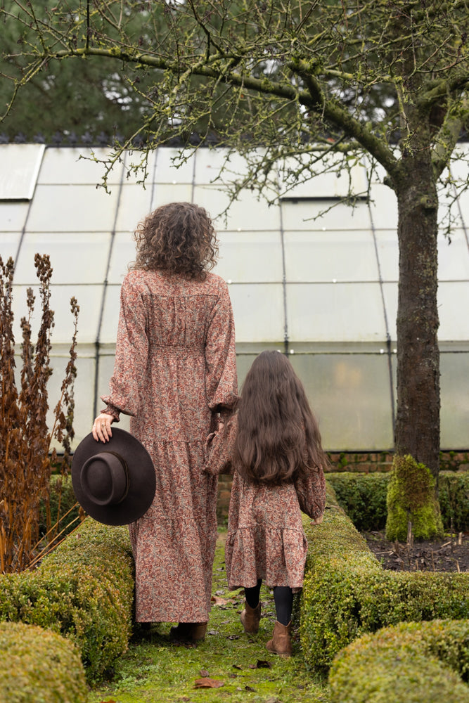 Meisjes Crinkle Maxi Dress van LOOXS Little & Me in de kleur Indian block print in maat L.