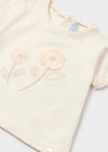 Mayoral S/s embroidered shirt Chickpea
