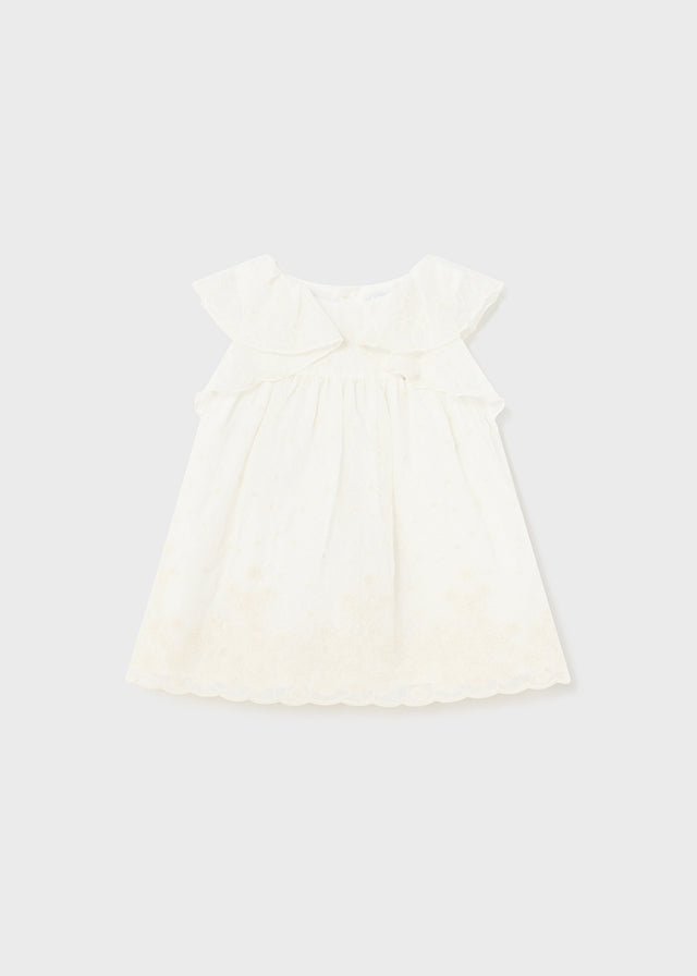 Mayoral Embroidered dress Natural